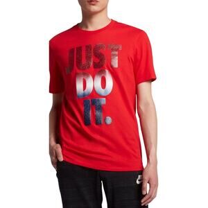 Nike Sportswear Just Do It USA Men's Tee Shirt 916986-657 Mens Size XL Red